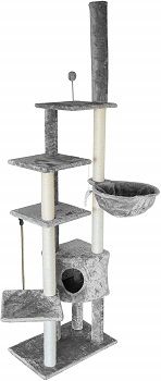 FurhavenTiger Tough Cat Tree Skyscraper Playground - Floor to Ceiling